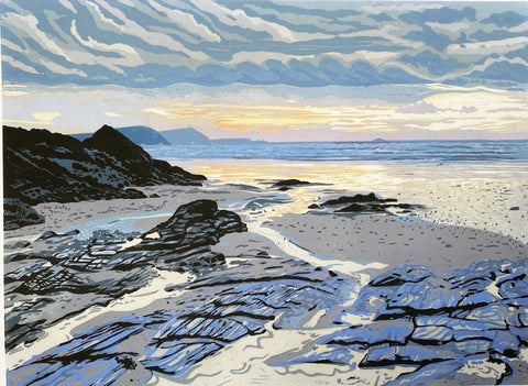 giclee print - Polzeath Beach