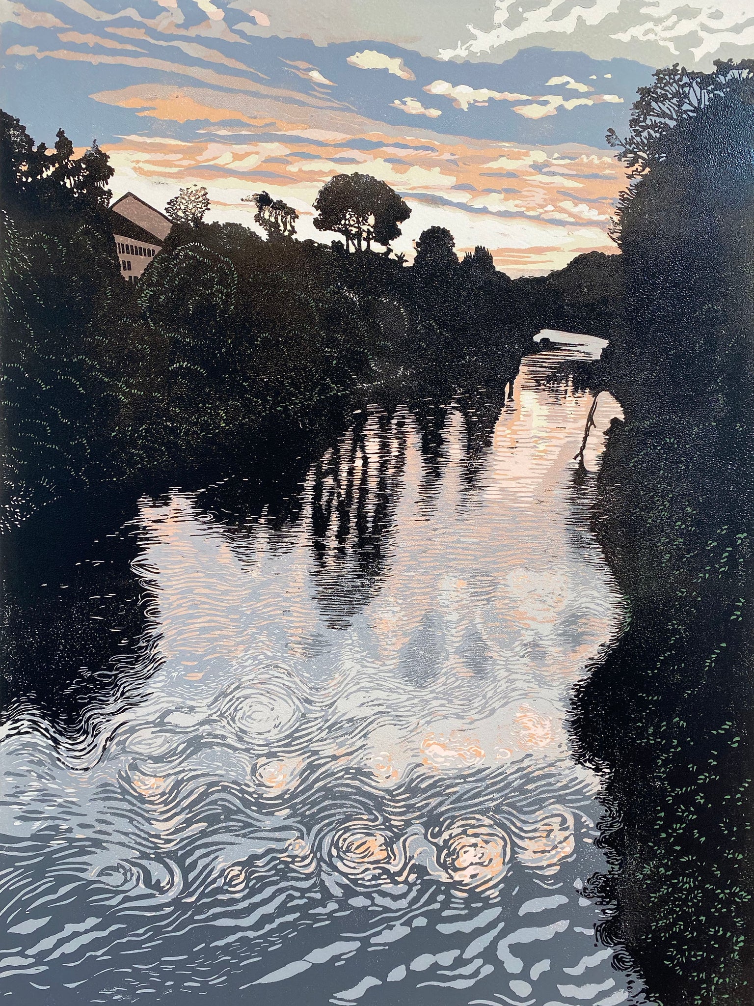 giclee print - Evening light on the Severn