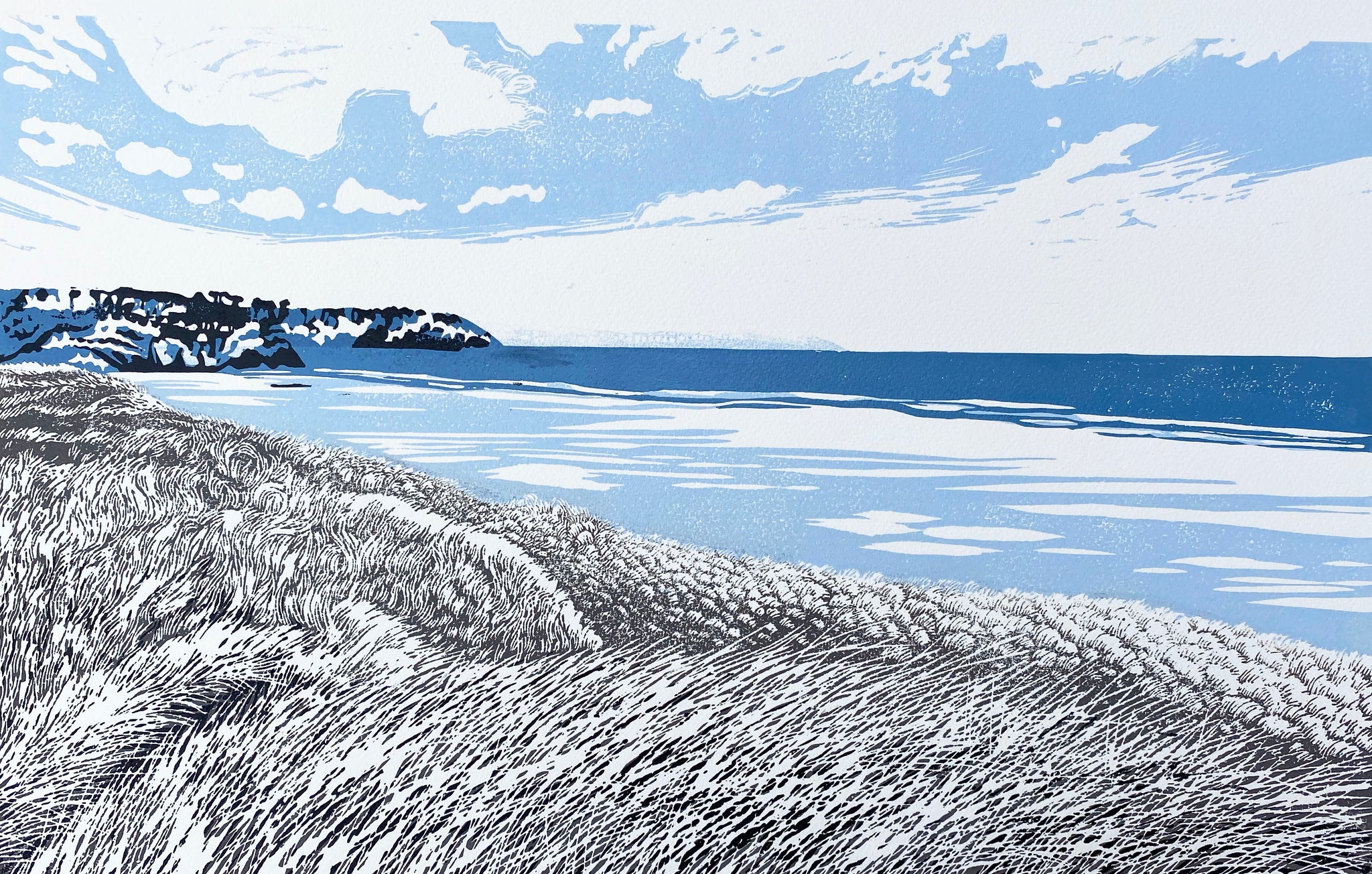 St Ives from Lelant beach - AP Blue