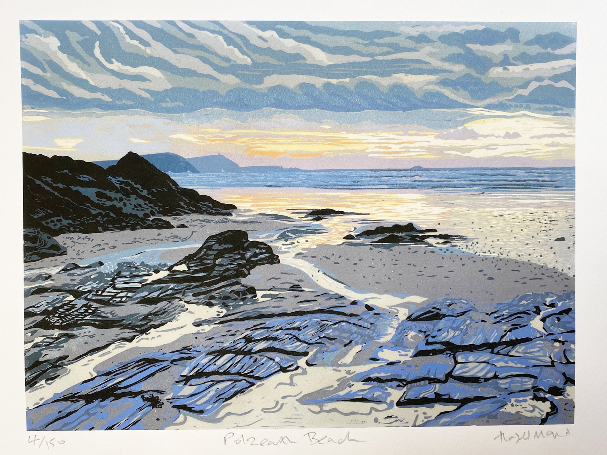 Giclee print original size - Polzeath Beach